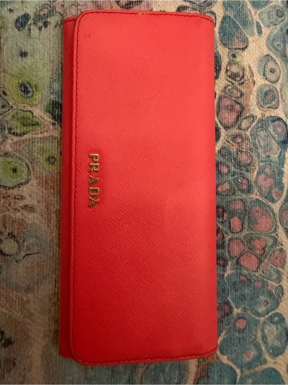 Prada saffiano leather wallet pink and beige - Picture 1 of 16